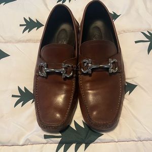 Authentic Salvatore Ferragamo Parigi Loafers brown 8.5
